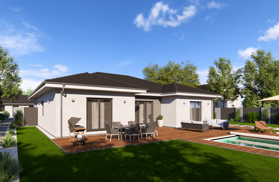 Bungalow Lifetime 10 von allkauf, Ansicht Garten am Tag
