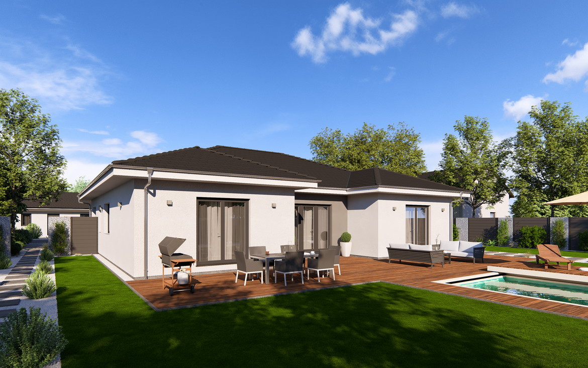 Bungalow Lifetime 10 von allkauf, Ansicht Garten am Tag