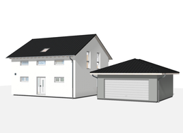 Bauteil freistehende Doppelgarage mit Walmdach von allkauf