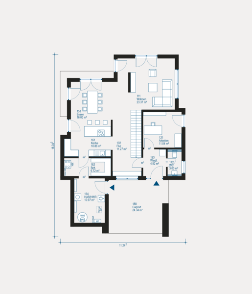 Grundriss Erdgeschoss Einfamilienhaus Highline 8 von allkauf 