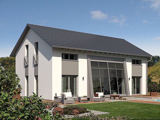 Einfamilienhaus Trendline S2 von allkauf, Ansicht Garten am Tag