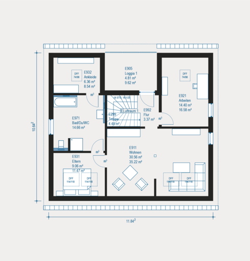 Grundriss Dachgeschoss Mehrfamilienhaus Generation 18 von allkauf