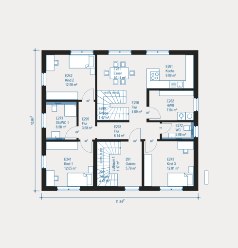 Grundriss Obergeschoss Mehrfamilienhaus Generation 18 von allkauf