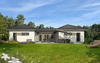Bungalow Lifetime 8 von allkauf, Ansicht Garten am Tag