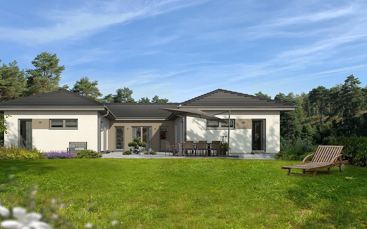 Bungalow Lifetime 8 von allkauf, Ansicht Garten am Tag