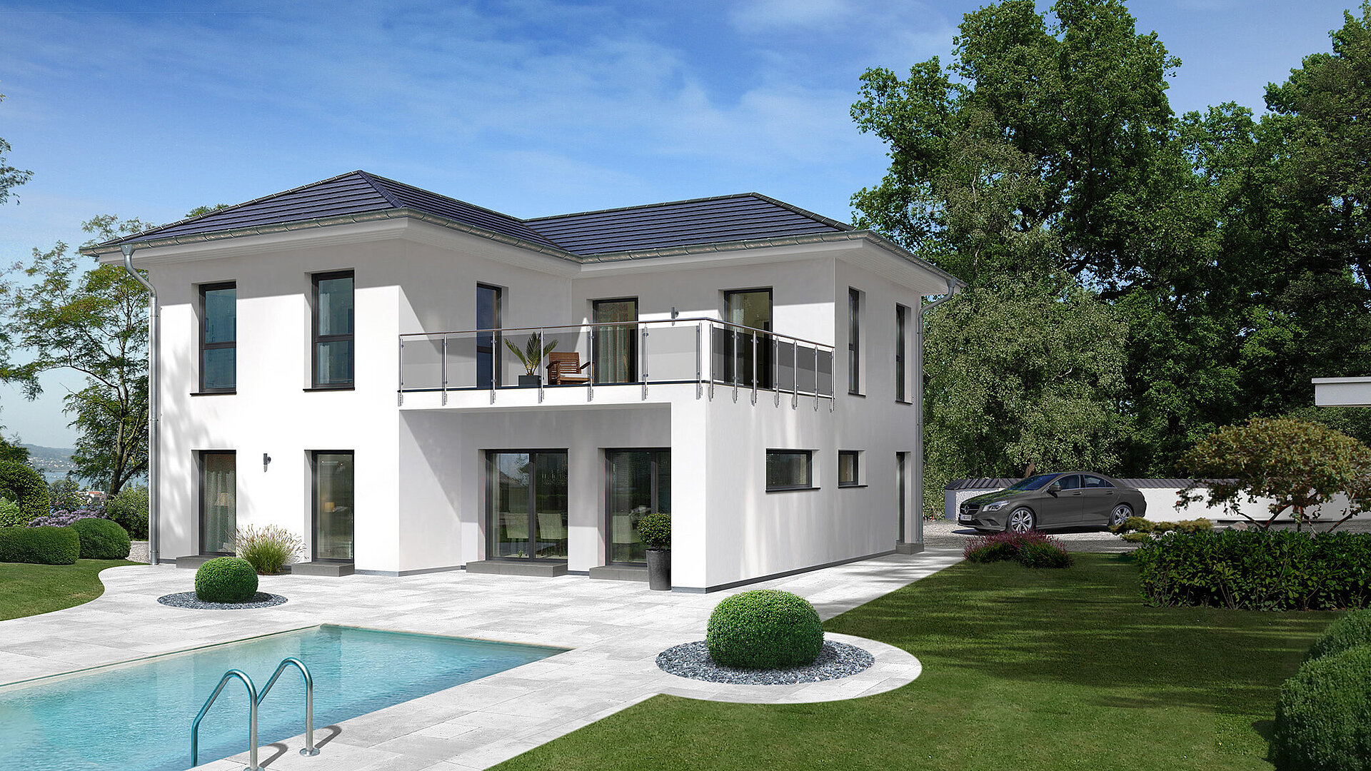Stadtvilla City Villa 4 von allkauf, Ansicht Garten am Tag