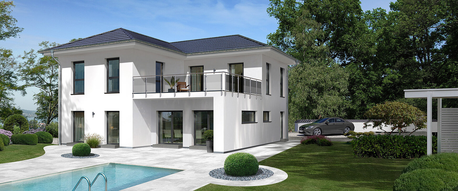 Stadtvilla City Villa 4 von allkauf, Ansicht Garten am Tag