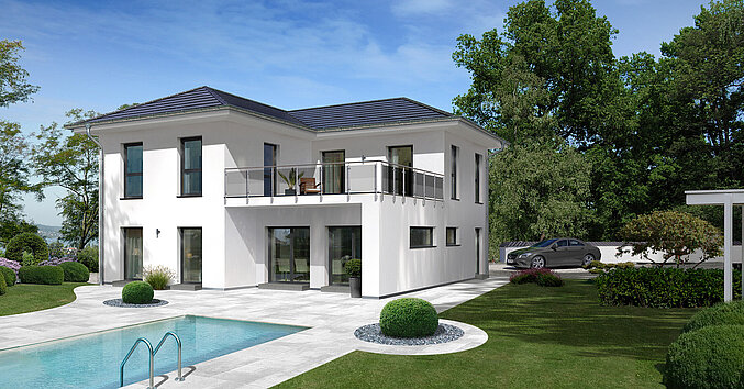 Stadtvilla City Villa 4 von allkauf, Ansicht Garten am Tag