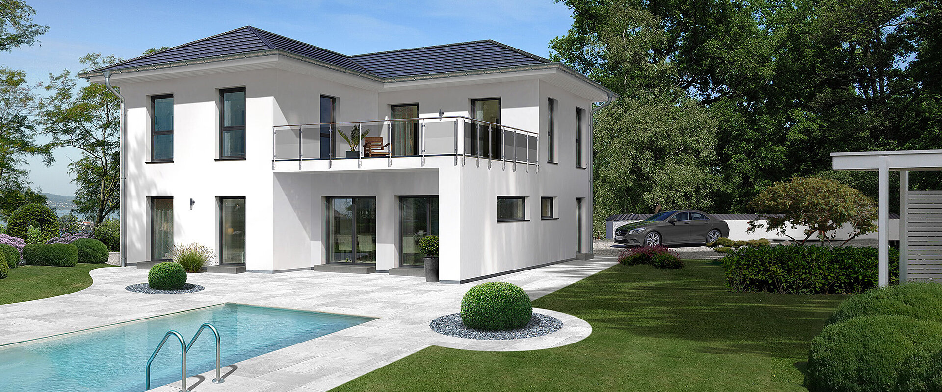 Stadtvilla City Villa 4 von allkauf, Ansicht Garten am Tag