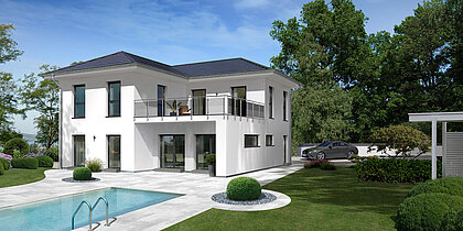 Stadtvilla City Villa 4 von allkauf, Ansicht Garten am Tag