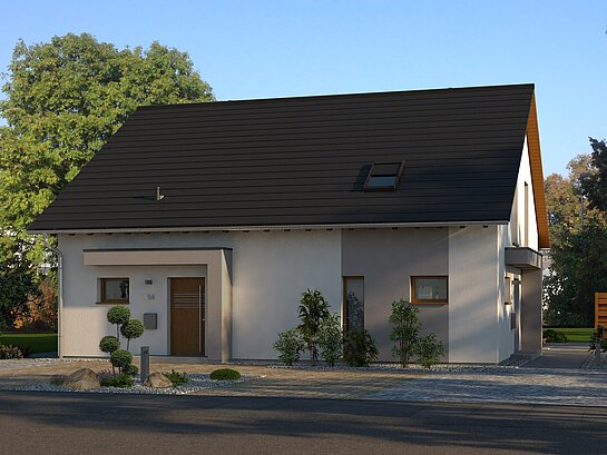 Mehrfamilienhaus Generation 3 von allkauf, Vorderansicht am Tag