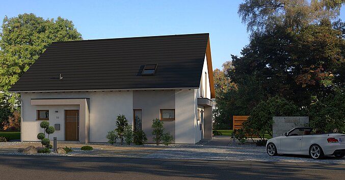 Mehrfamilienhaus Generation 3 von allkauf, Vorderansicht am Tag