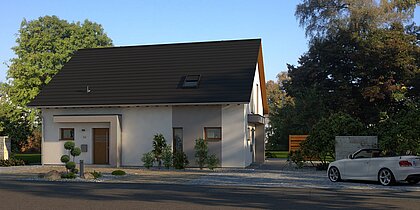 Mehrfamilienhaus Generation 3 von allkauf, Vorderansicht am Tag