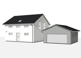 Bauteil freistehende Doppelgarage mit Satteldach von allkauf