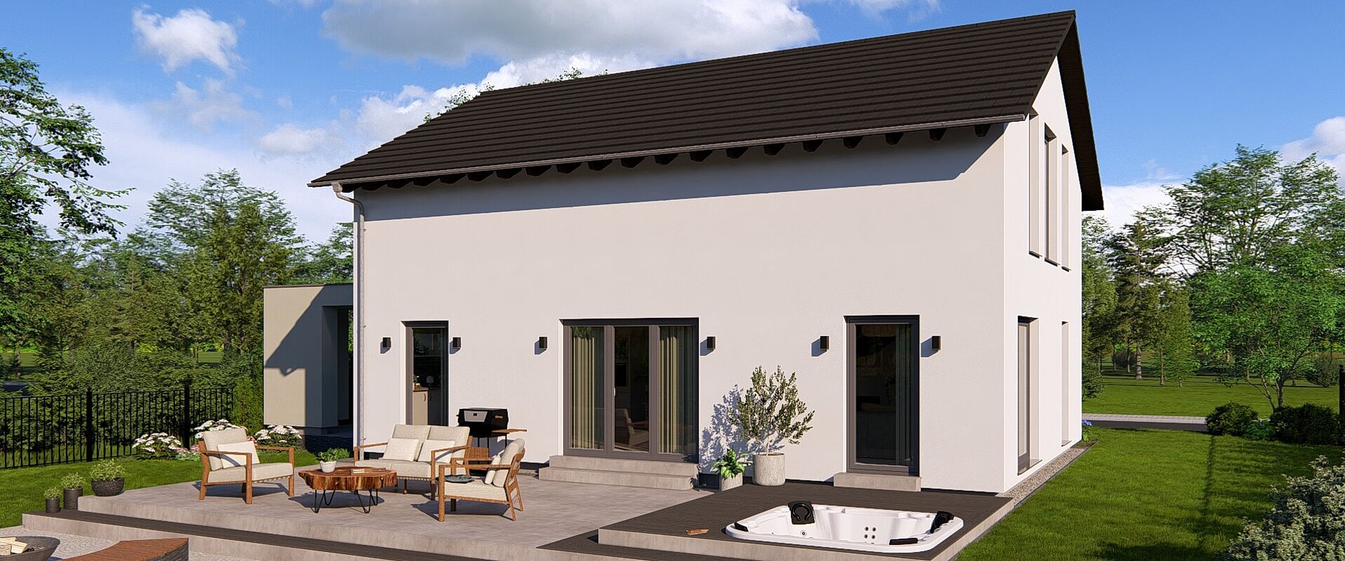 Einfamilienhaus Chance 1 von allkauf, Ansicht Garten bei Tag