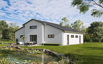Wohngemeinschaftshaus Connect 1 von allkauf, Ansicht Garten am Tag