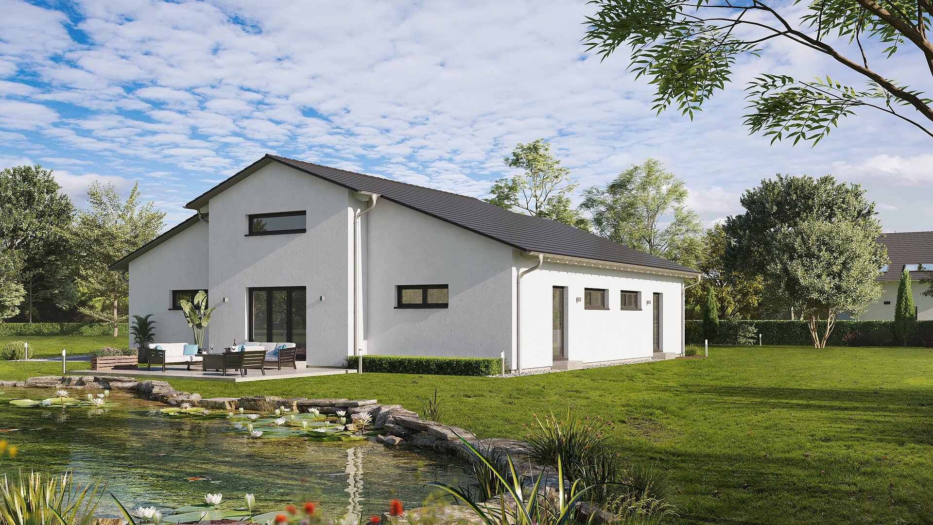 Wohngemeinschaftshaus Connect 1 von allkauf, Ansicht Garten am Tag