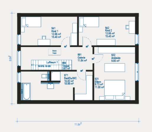 Grundriss Dachgeschoss Einfamilienhaus Chance 1 von allkauf