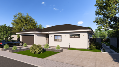 Bungalow Lifetime 10 von allkauf, Ansicht Eingang am Tag
