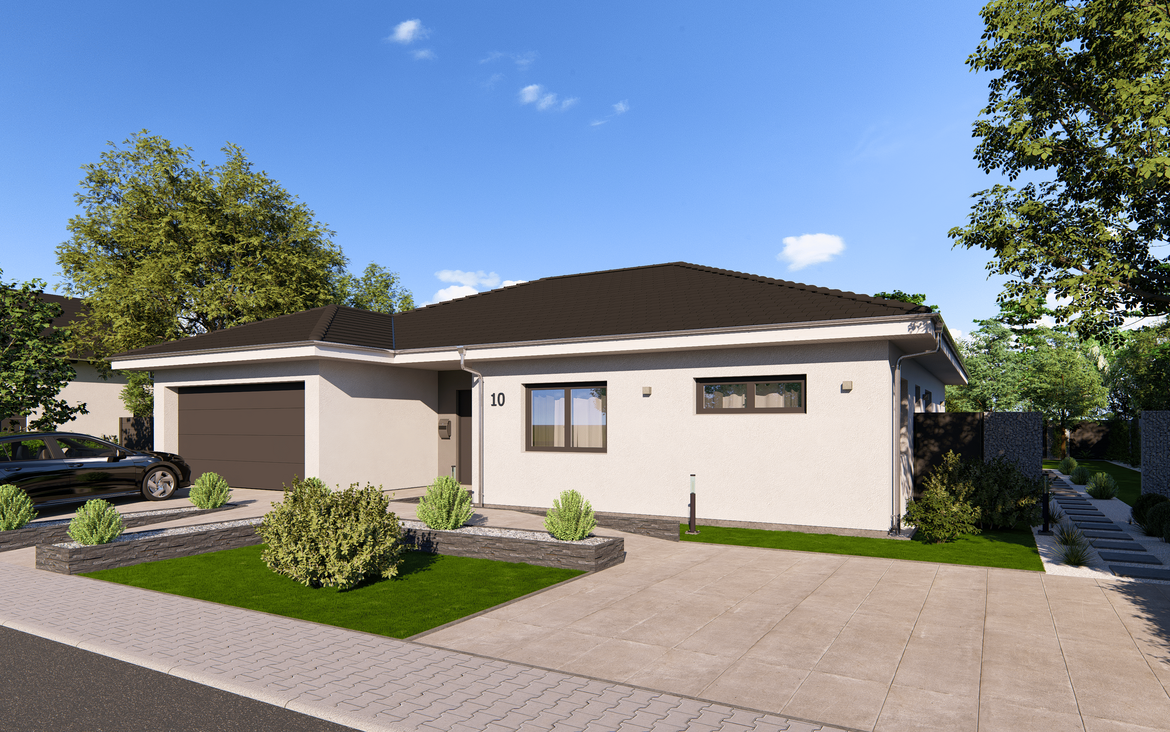 Bungalow Lifetime 10 von allkauf, Ansicht Eingang am Tag