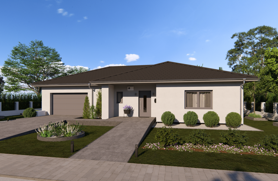 Bungalow Lifetime 11 von allkauf, Ansicht Eingang am Tag