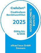 CrefoZert-Bonitätszertifikat für ausgezeichnete Bonität 2025