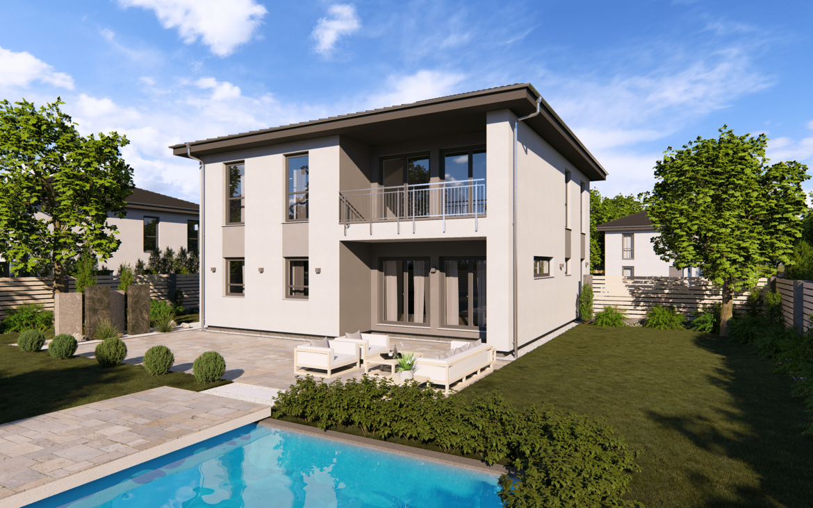 Stadtvilla City Villa 4 V2 von allkauf, Ansicht Garten am Tag