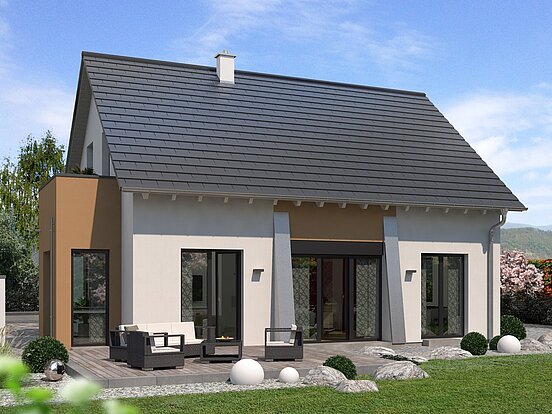 Einfamilienhaus Home 8 von allkauf, Ansicht Garten am Tag