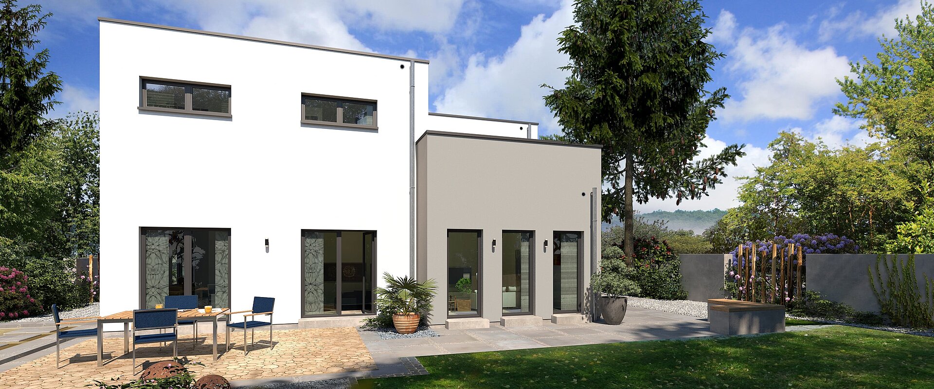 Bauhaus Cult 3 von allkauf, Ansicht Garten am Tag