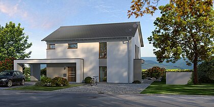 Mehrfamilienhaus Generation 3 V2 von allkauf, Vorderansicht am Tag
