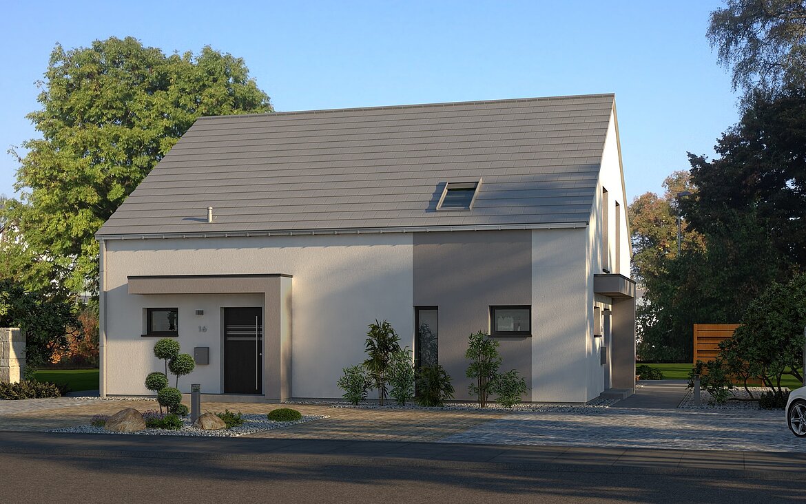 Mehrfamilienhaus Generation 3 von allkauf, Vorderansicht am Tag