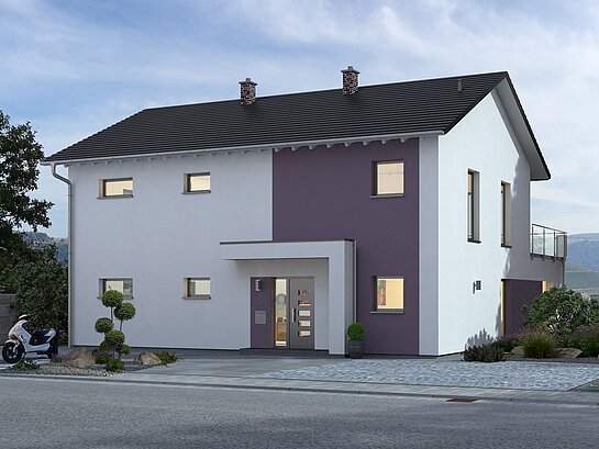 Mehrfamilienhaus Generation 1 V2 von allkauf, Vorderansicht am Tag