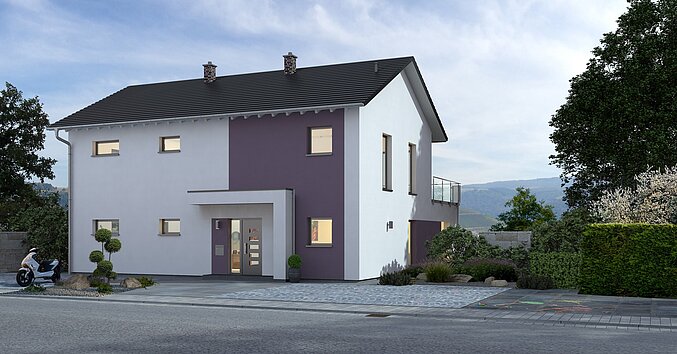 Mehrfamilienhaus Generation 1 V2 von allkauf, Vorderansicht am Tag