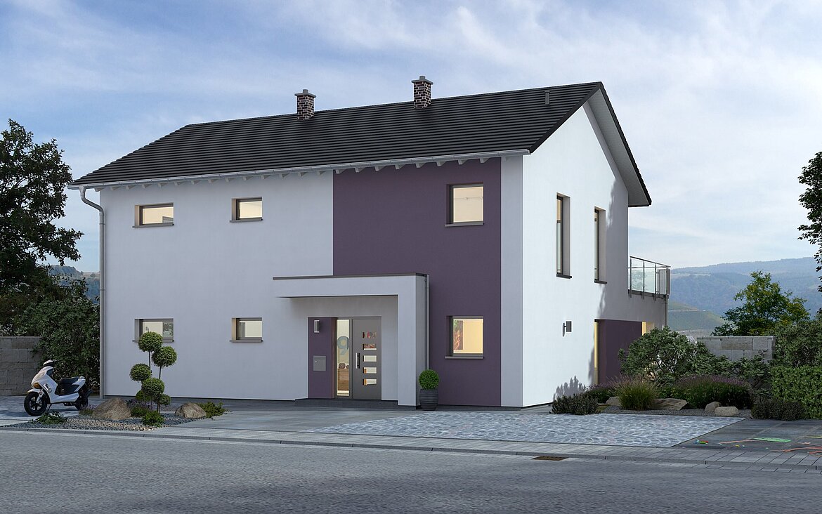 Mehrfamilienhaus Generation 1 V2 von allkauf, Vorderansicht am Tag