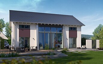 Einfamilienhaus Trendline S1 von allkauf, Ansicht Garten am Tag