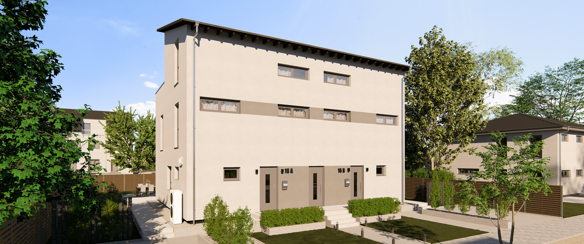 Mehrfamilienhaus Generation 16 TP von allkauf, Vorderansicht am Tag