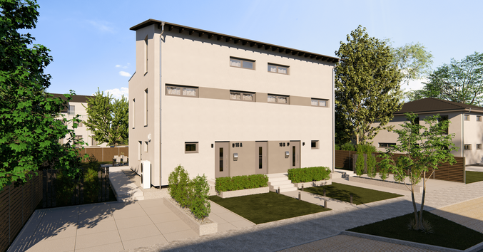 Mehrfamilienhaus Generation 16 TP von allkauf, Vorderansicht am Tag