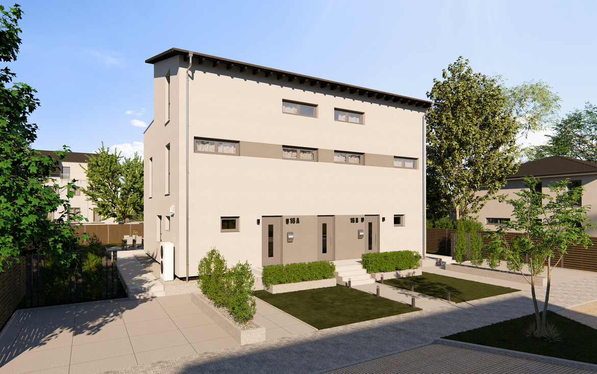 Mehrfamilienhaus Generation 16 TP von allkauf, Vorderansicht am Tag