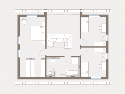 Grundriss Dachgeschoss Einfamilienhaus Trendline S6 von allkauf