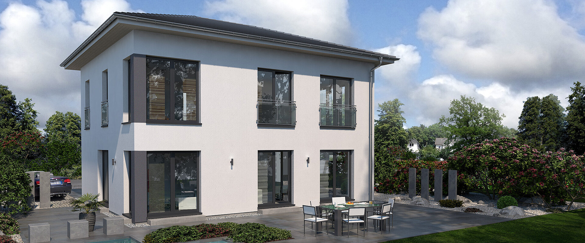 Stadtvilla City Villa 6 von allkauf, Ansicht Garten am Tag
