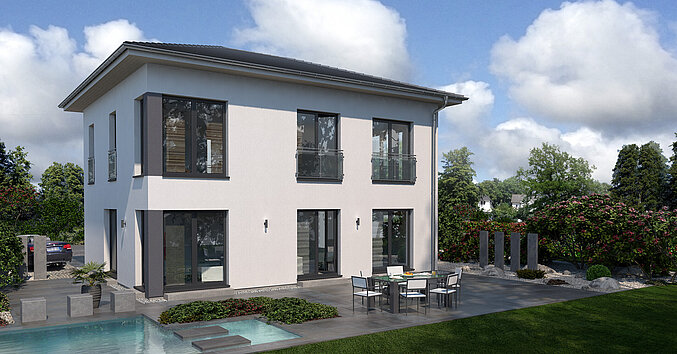 Stadtvilla City Villa 6 von allkauf, Ansicht Garten am Tag