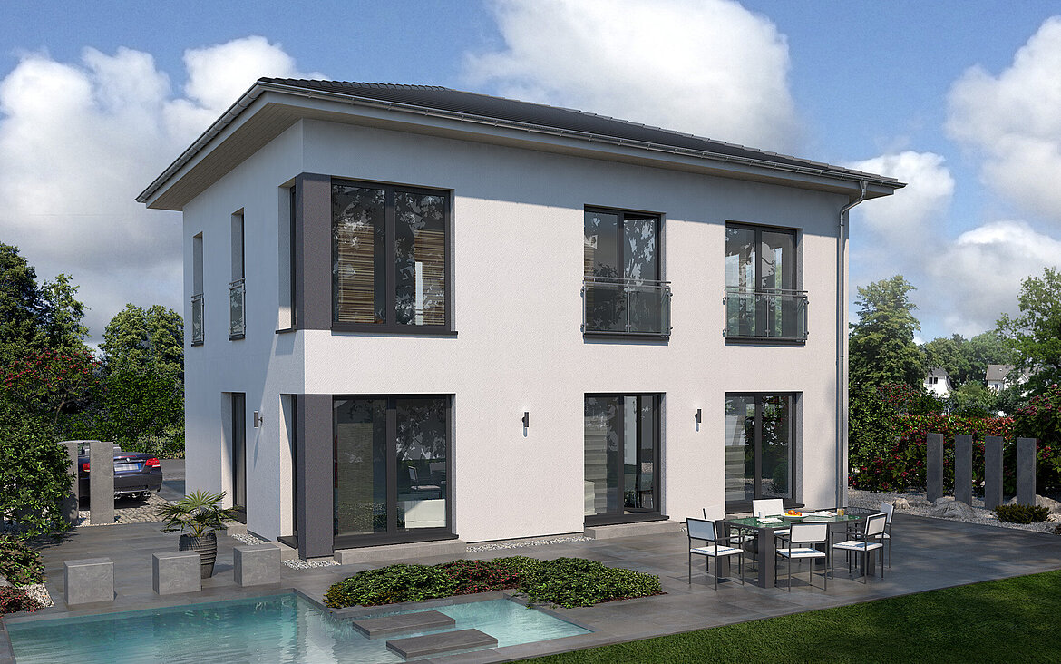 Stadtvilla City Villa 6 von allkauf, Ansicht Garten am Tag
