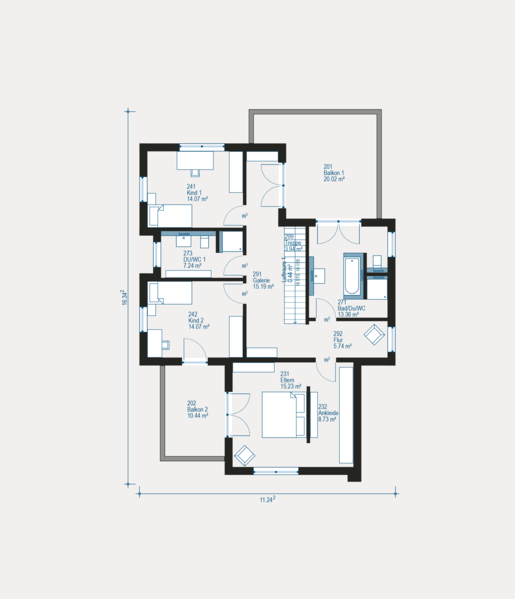 Grundriss Obergeschoss Einfamilienhaus Highline 8 von allkauf 