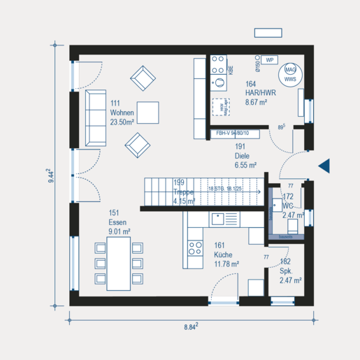 Grundriss Erdgeschoss Aktionshaus Casa Mia 1 von allkauf