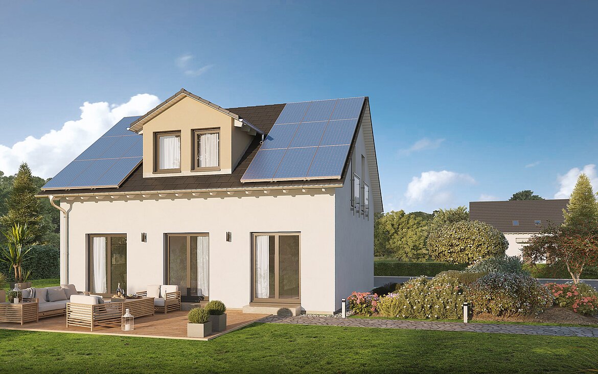 Einfamilienhaus Home 4 von allkauf in der Ausführung 1,5-geschossig mit Satteldach