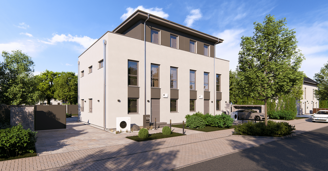 Mehrfamilienhaus Double 12 W von allkauf, Vorderansicht am Tag