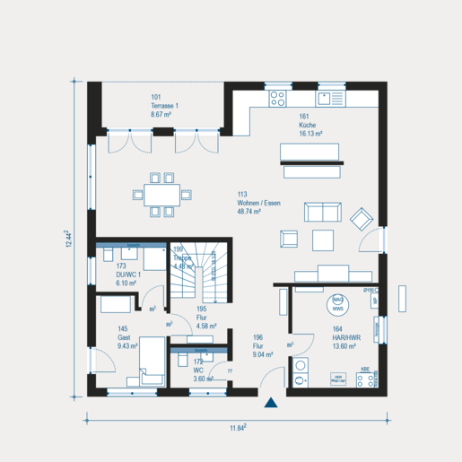 Grundriss Erdgeschoss City Villa 4 von allkauf