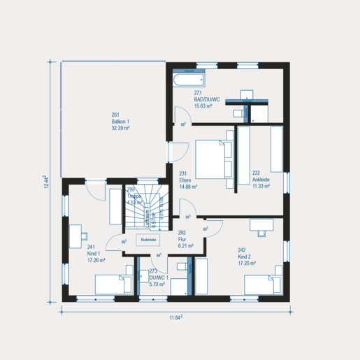 Grundriss Obergeschoss City Villa 4 von allkauf
