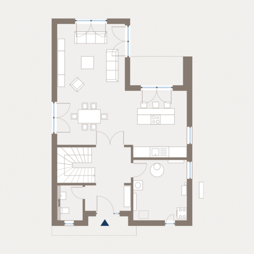 Grundriss Erdgeschoss Bauhaus Cult 2 von allkauf