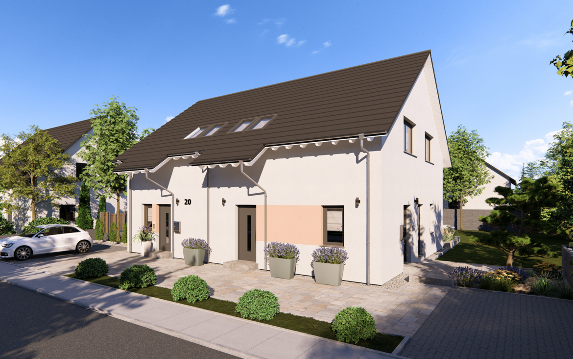 Mehrfamilienhaus Generation 20 von allkauf, Vorderansicht am Tag